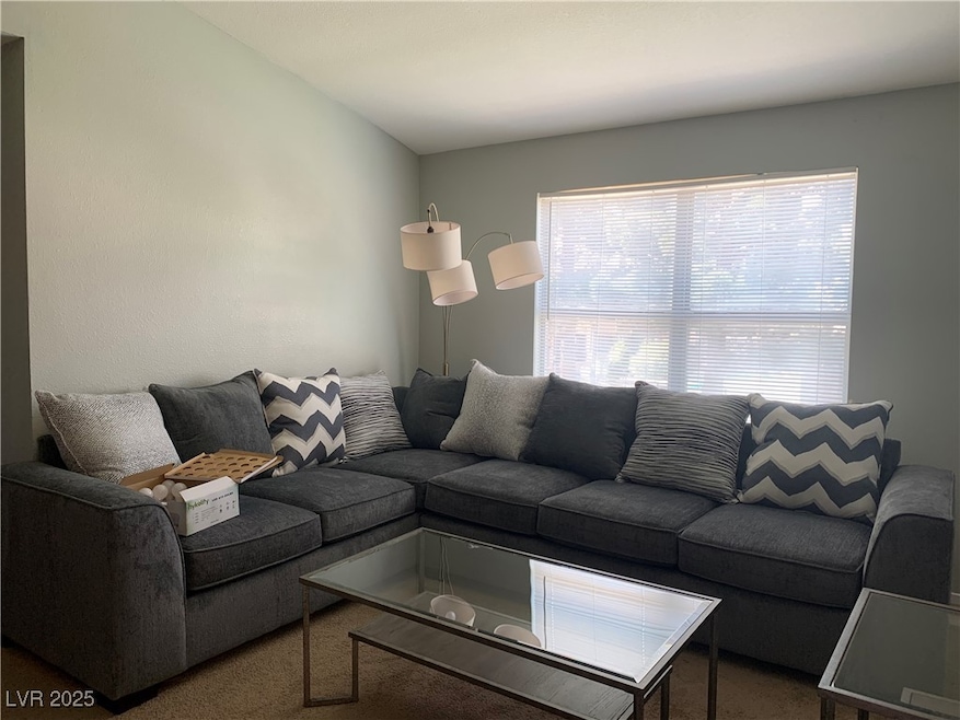 View of carpeted living area
