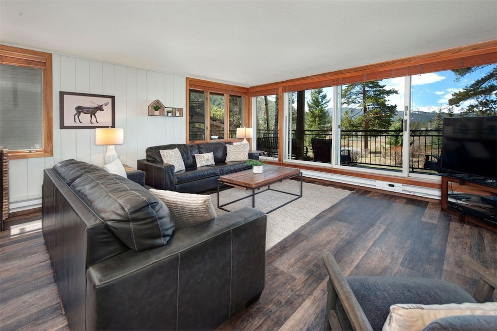 Living room with wood finished floors