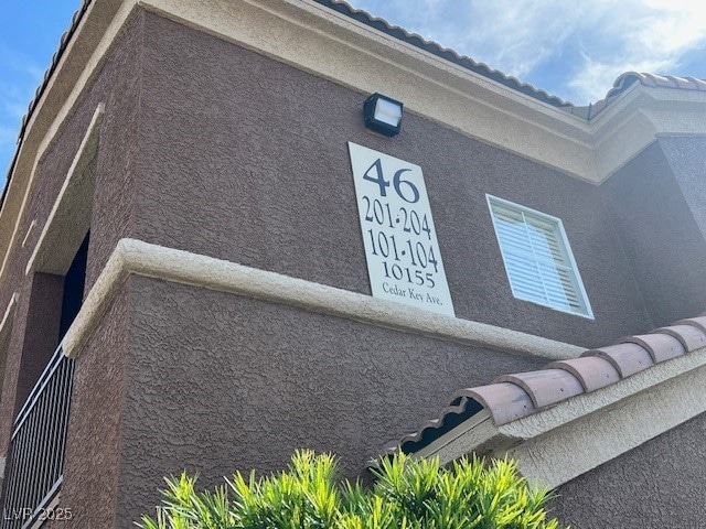 Exterior view of stucco siding