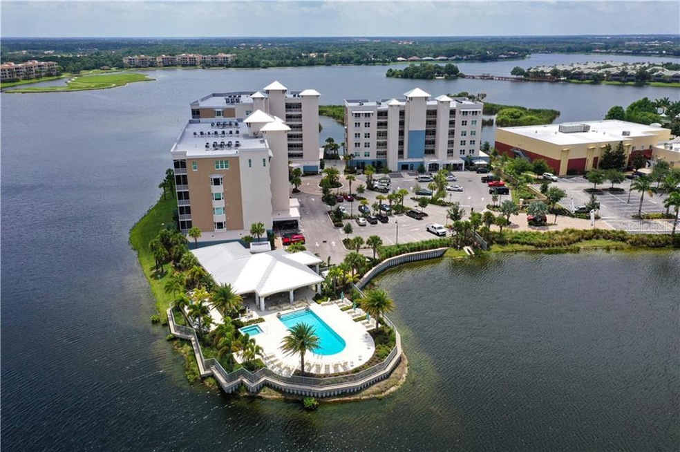 Aerial view of Waterfront on Main. Beautiful views