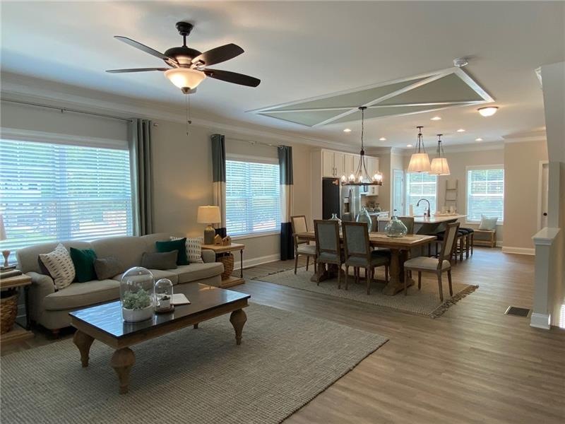 Open and spacious main level boasts 9 foot ceiling