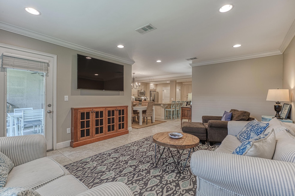 Living area w/view into kitchen