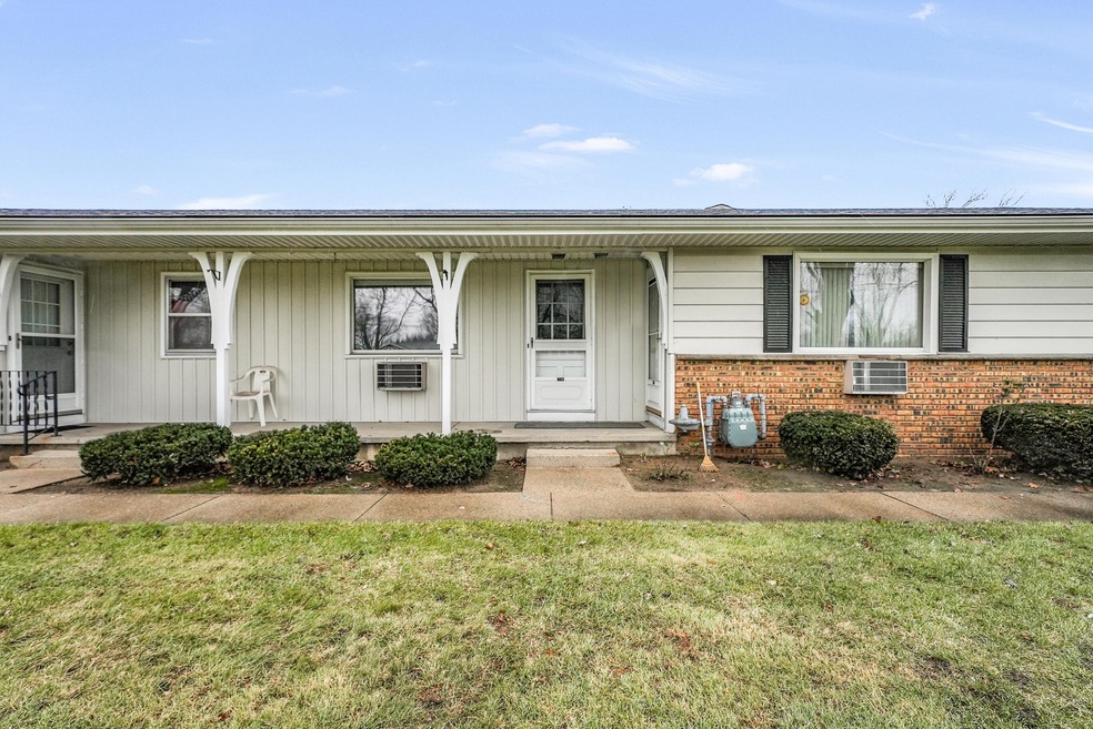 front door and porch