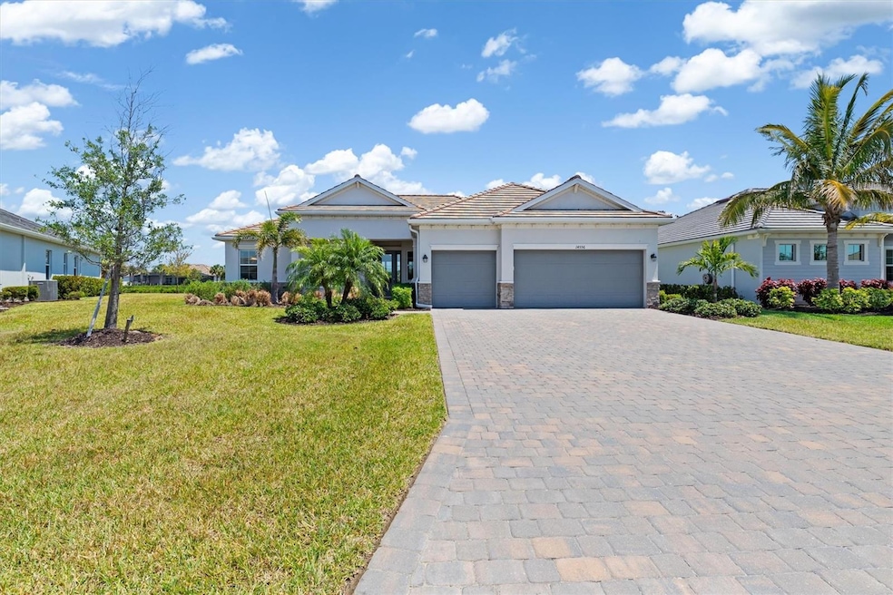 Huge paver driveway - can fit 9 cars!