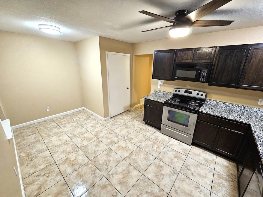 newly installed ceiling fans, granite countertop, 