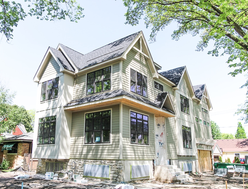 Exterior is under construction and includes hardie