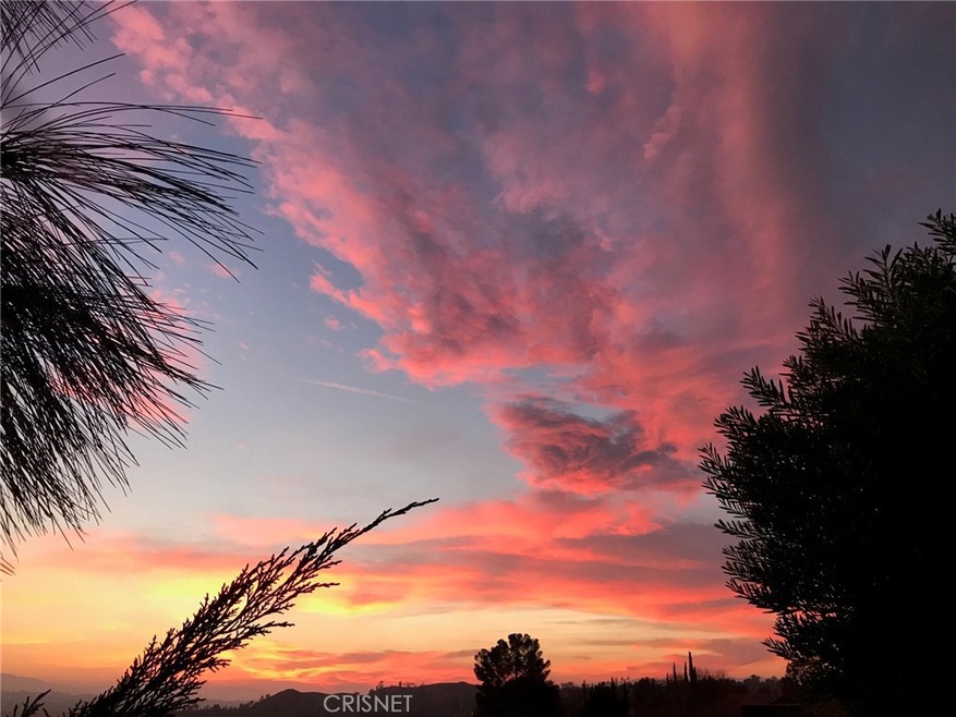 Backyard sunset view