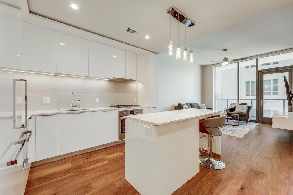 Kitchen featuring stainless steel appliances, a s