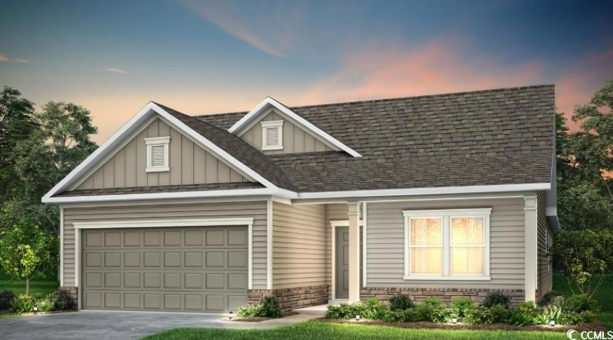 Craftsman house with a shingled roof, stone siding