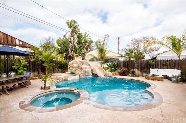 Incredible backyard!  Pool, spa, waterfalls, water