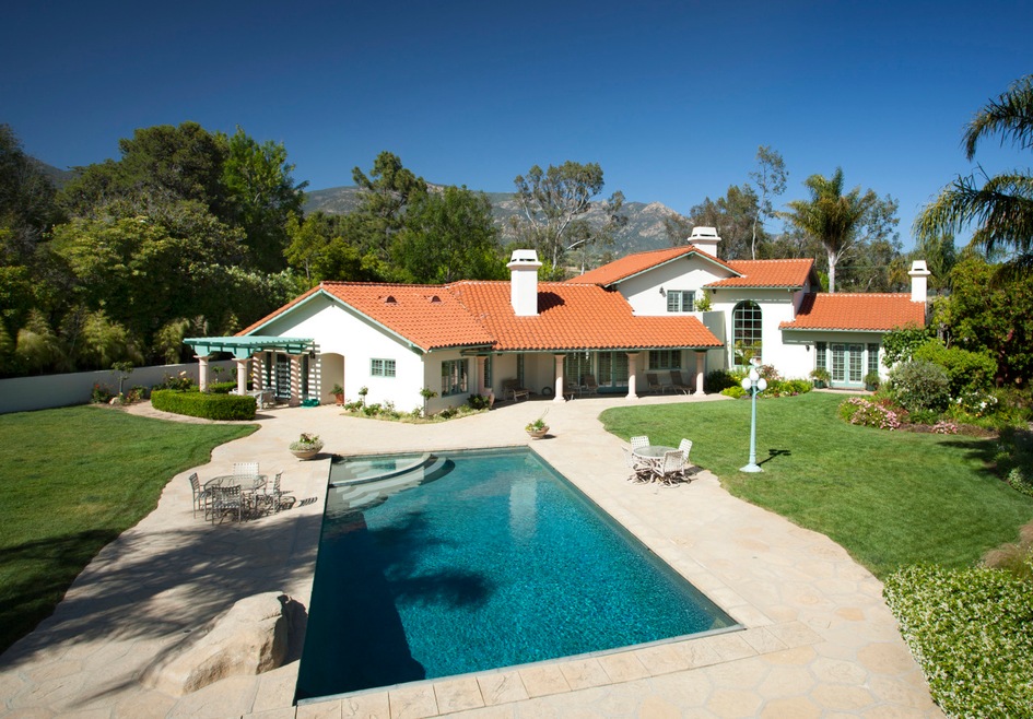 pool with house