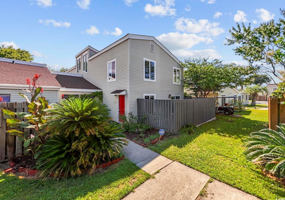 Exterior space with a yard