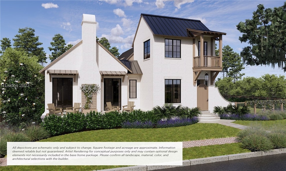 View of front of house with a front lawn and a bal