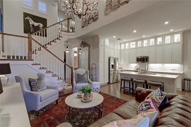 Huge kitchen, massive center island, elegant backs
