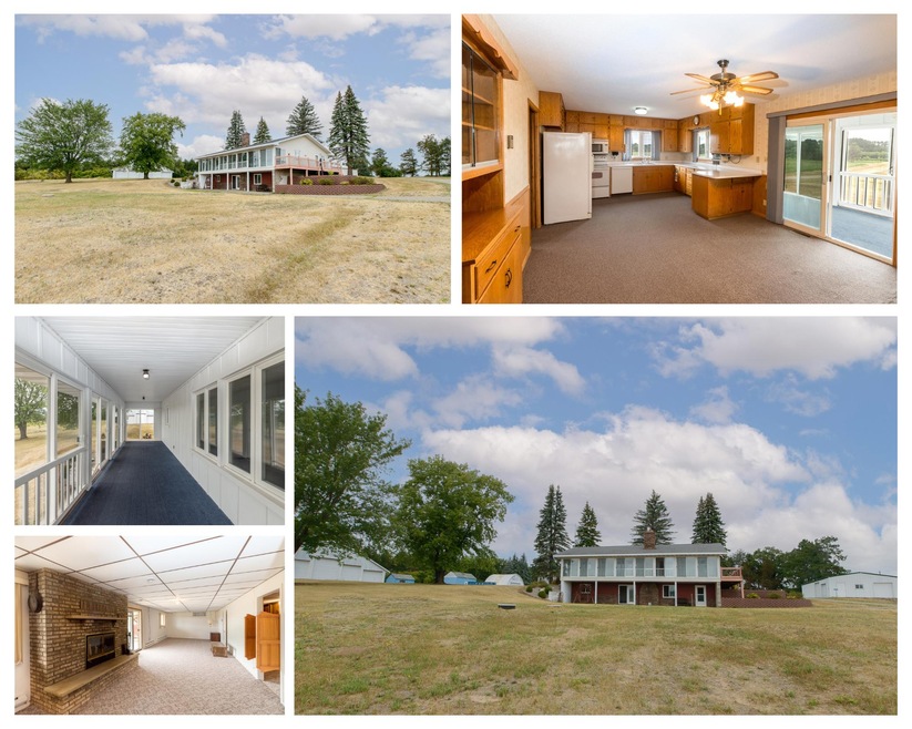 Approx 24 Acres w/ multiple outbuildings ~ 3 same floor bedroom walkout rambler!