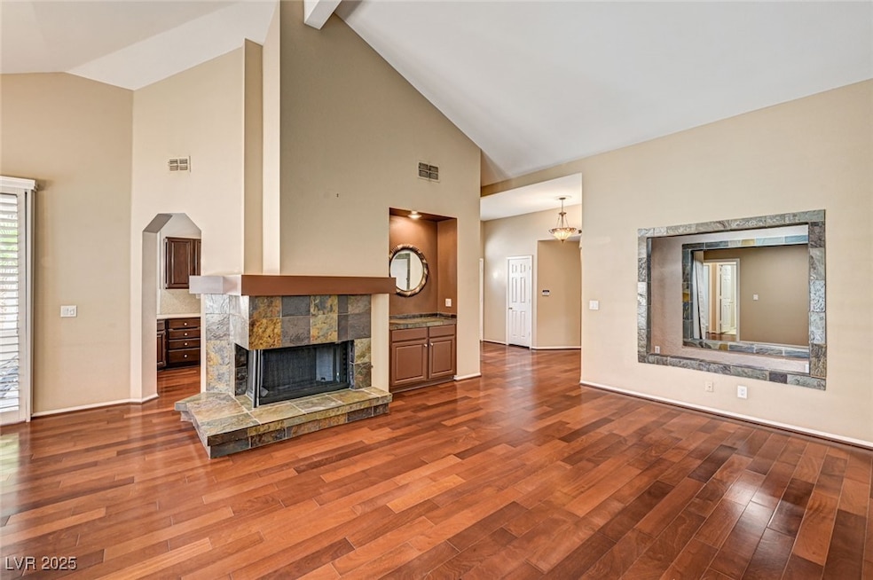 Unfurnished living room with wood finished floors,