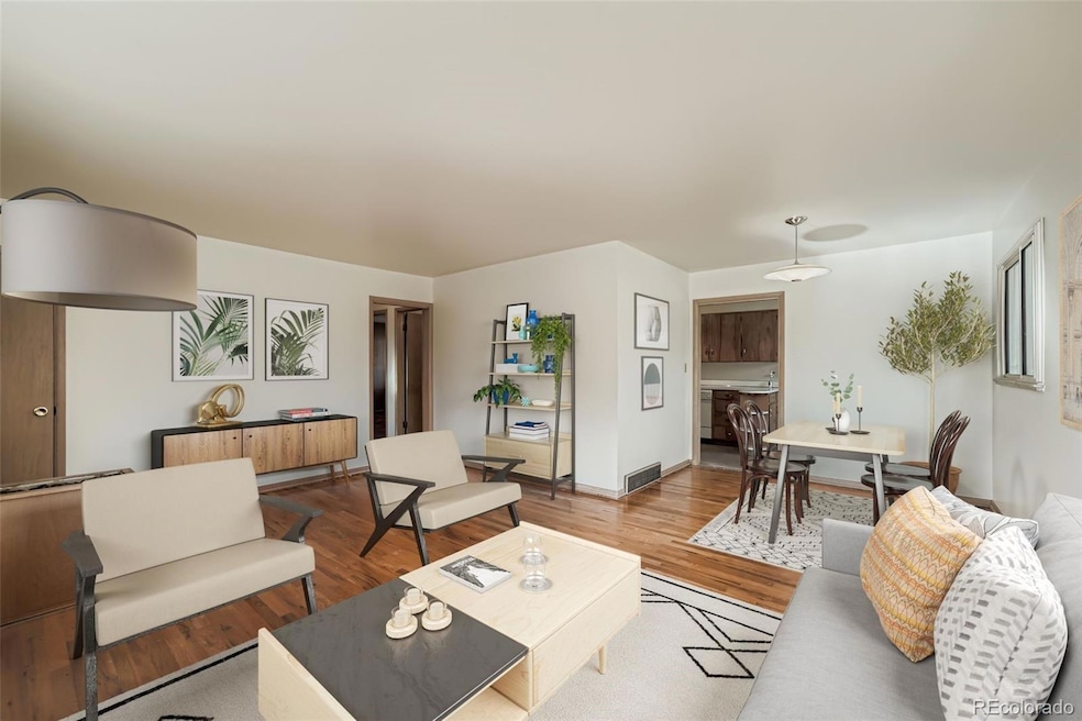 Virtually staged living room