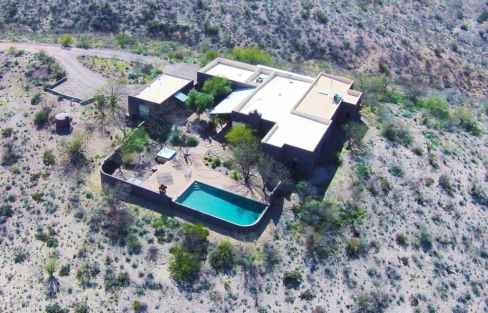 Aerial shots of house and land