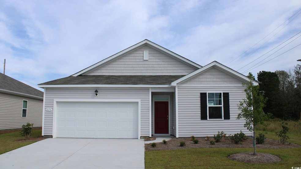 View of front of house with a garage and a front l