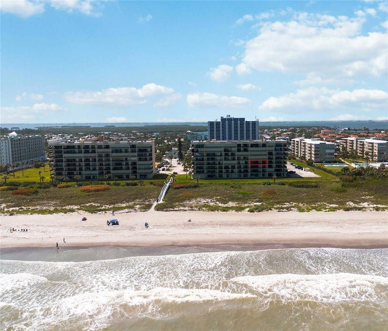 Oceanside View of Condo (Unit Outlined in Red)