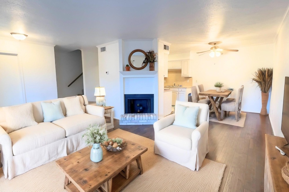 Virtually Staged Living room featuring a fireplace