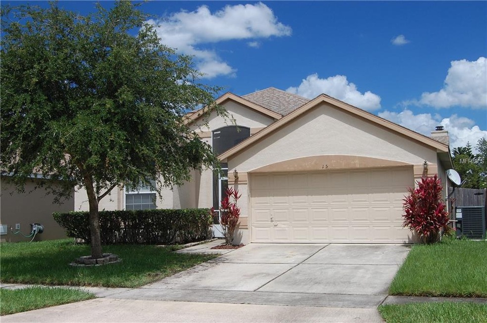 Front of the home. Two car garage and room to park