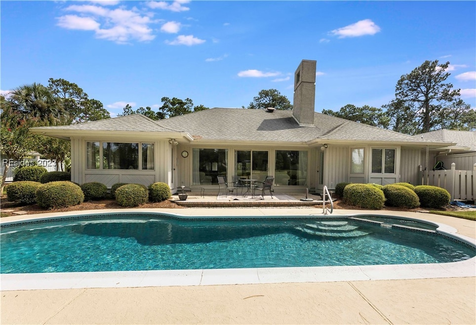 This all on one level home has a private pool alon