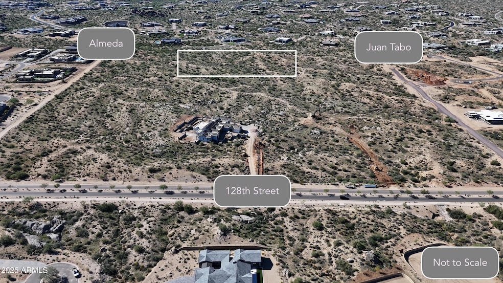 Aerial view with streets Not to scale