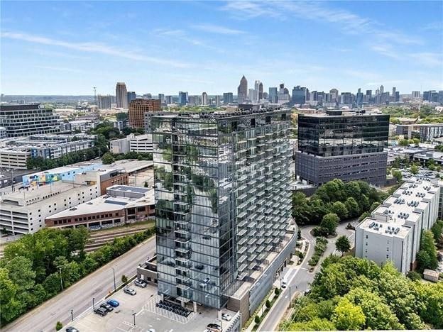 Community pool with a patio