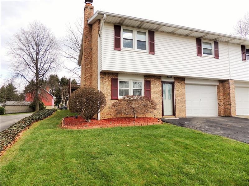 Front view of townhouse.