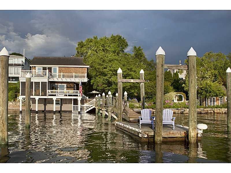 Exterior Front. Home and Dock from the Sakonnet Ri