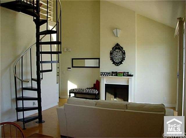 View from dining room towards front door which is 