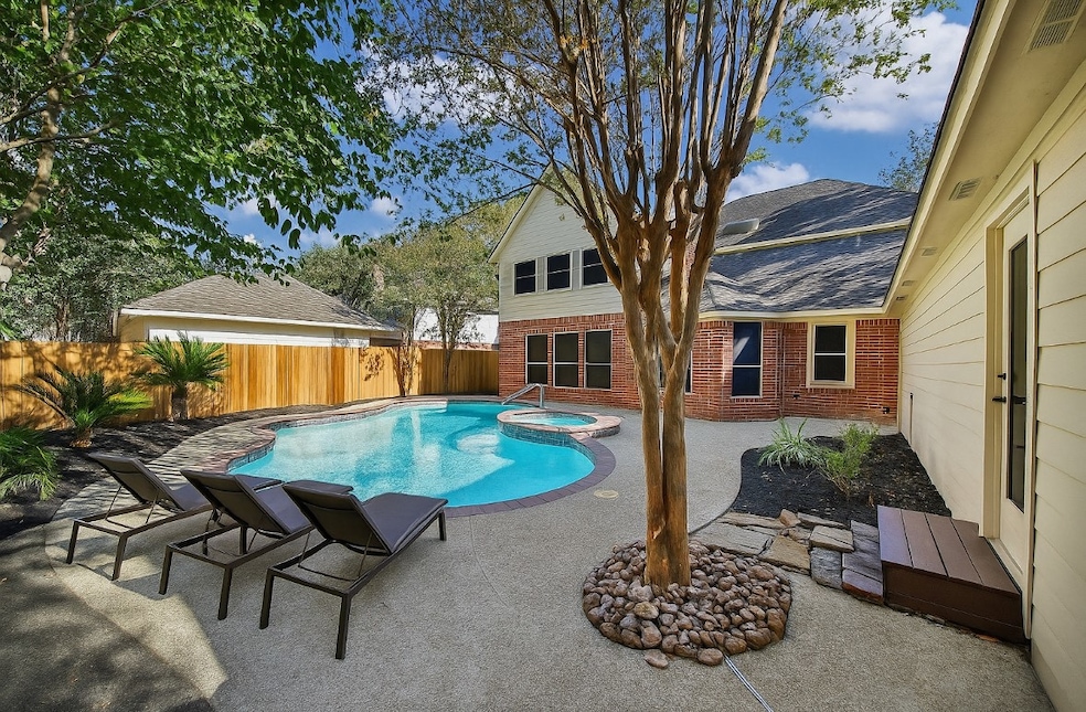 Enjoy the pool and spa with full bathroom only steps away. Furniture is virtually staged