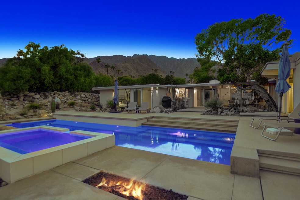 FIRE PIT TO POOL HOUSE AND MOUNTAINS NIG