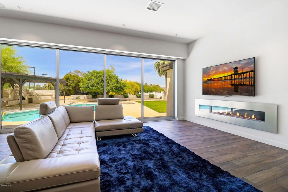Family room with fireplace