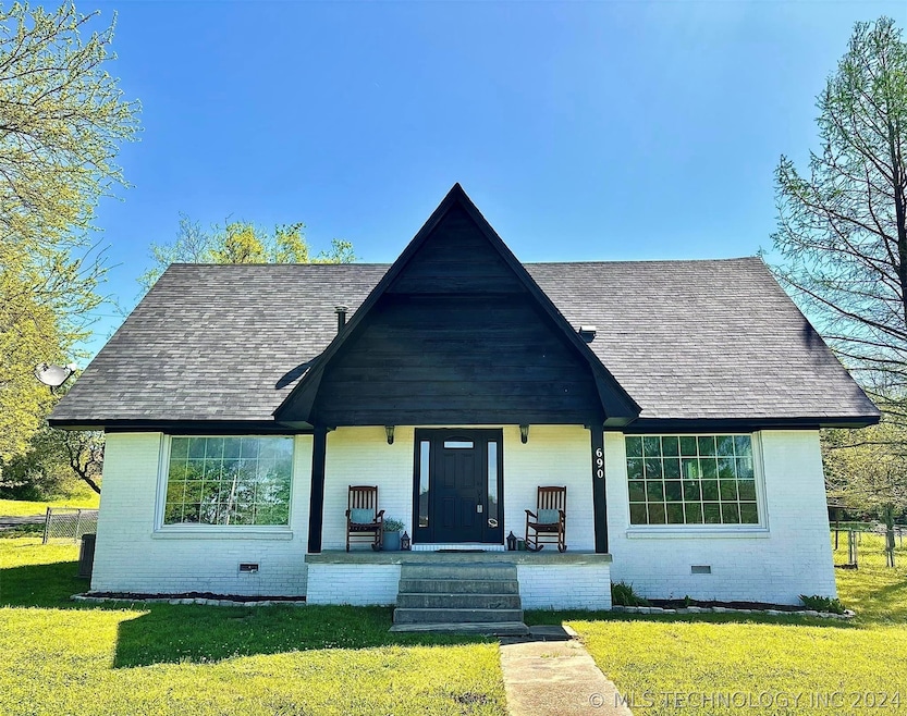 Front of House, with a Cozy Front Porch