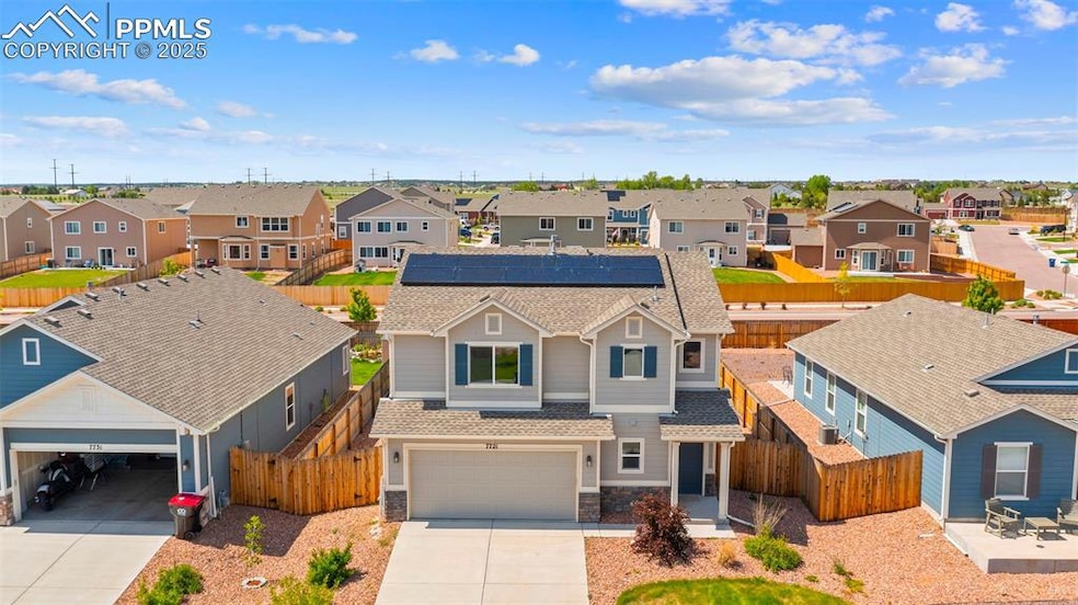 Aerial view of residential area