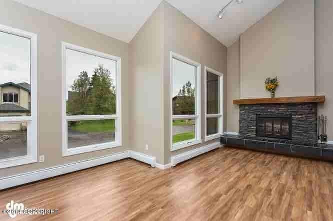 Living Room with Re-done Rock Fireplace