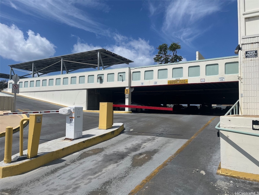 Entrance to parking lot