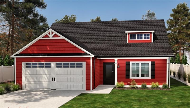 FARMHOUSE FRONT ELEVATION - THE HABERSHAM PLAN