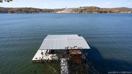 view of the dock from the deck