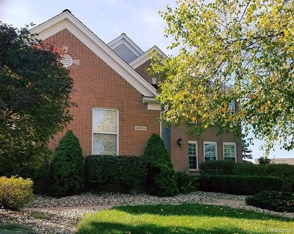 Majestic front elevation with mature landscaping