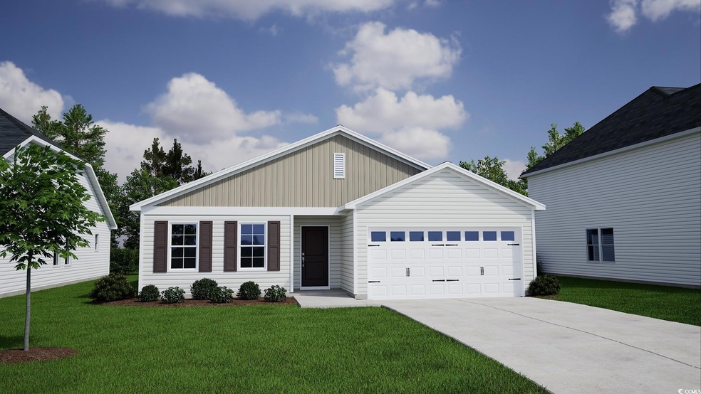 Ranch-style home featuring a garage, driveway, and