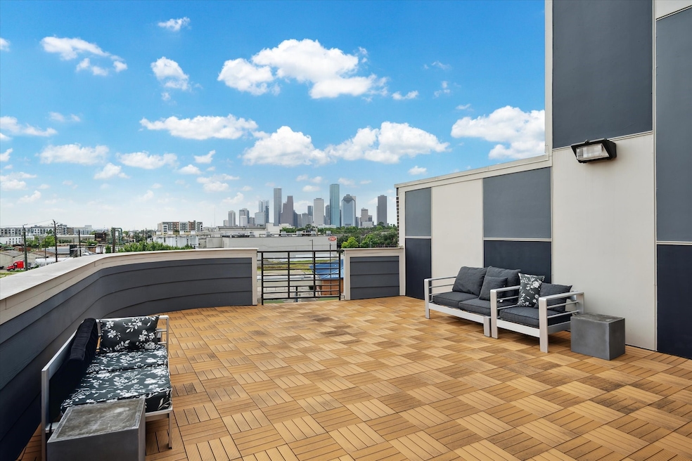 Roof top elevated views of the Houston skyline all