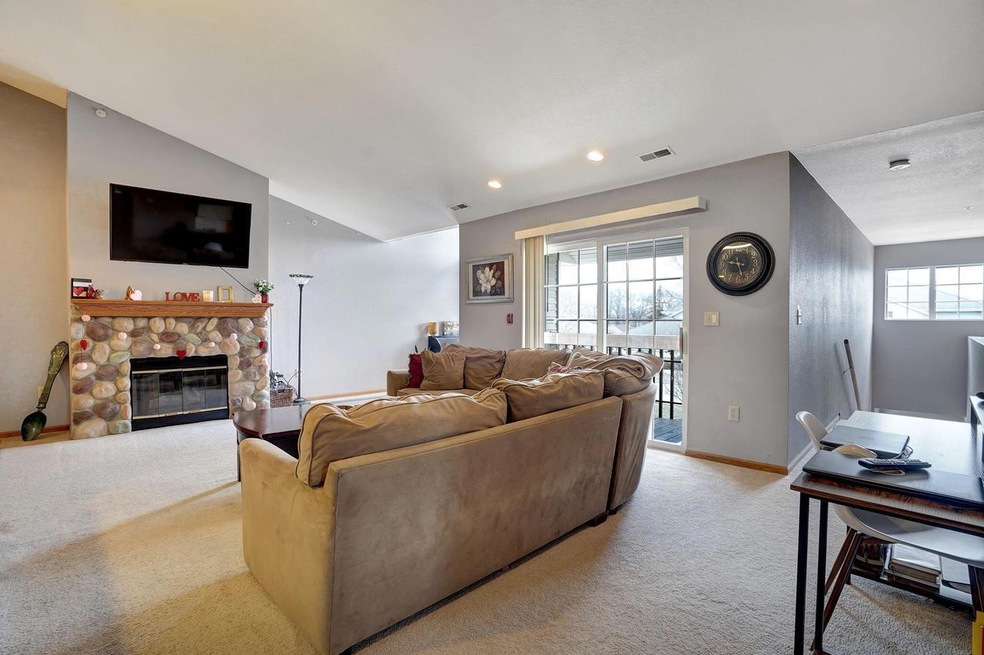 Living room with sliding doors