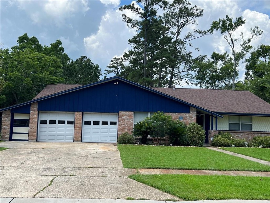 Double garage with additional storage area.
