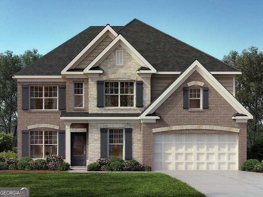 Westerly front exterior rendering of elevation LB
