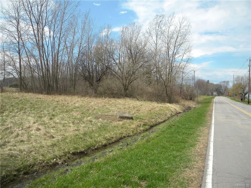 Triangle lot which widens.  Almost one acre