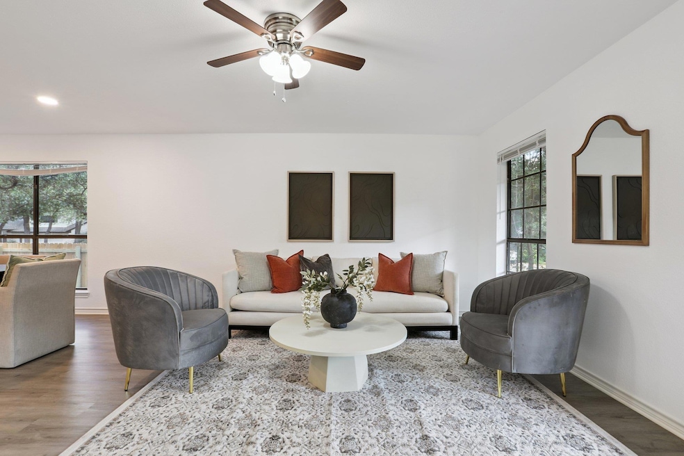 Living area featuring wood finished floors, healt