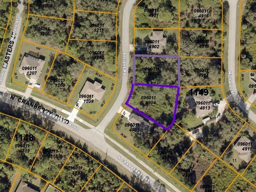 County map of side by side lots
